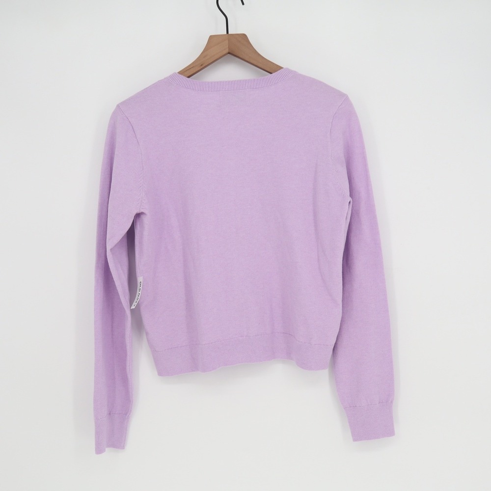 Old Navy Womens Lavender Purple Crew Neck Button Front Cardigan Sweater M - Picture 6 of 7